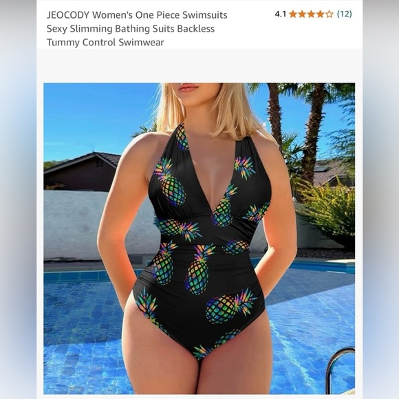 JEOCODY Women's One Piece Swimsuits Sexy Slimming Bathing Suits Backless. Medium - Picture 6 of 6